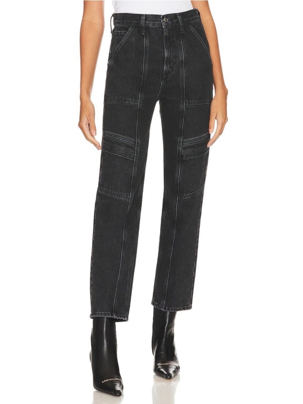 AGOLDE Cooper Cargo Jeans in Panther Black